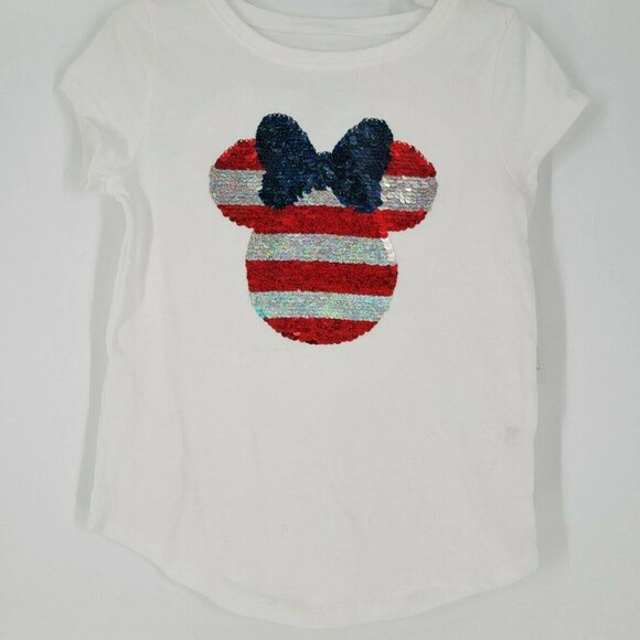 Disney Jumping Beans Size 5 Minnie Mouse Sequin Graphic Shirt NWT - Picture 2 of 5